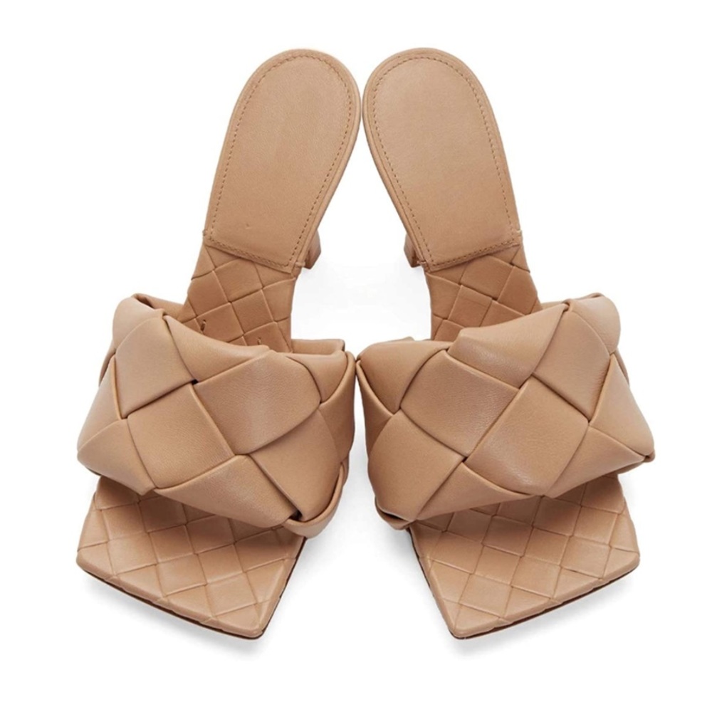 Woven Square Toe Mules - Picture 2 of 9